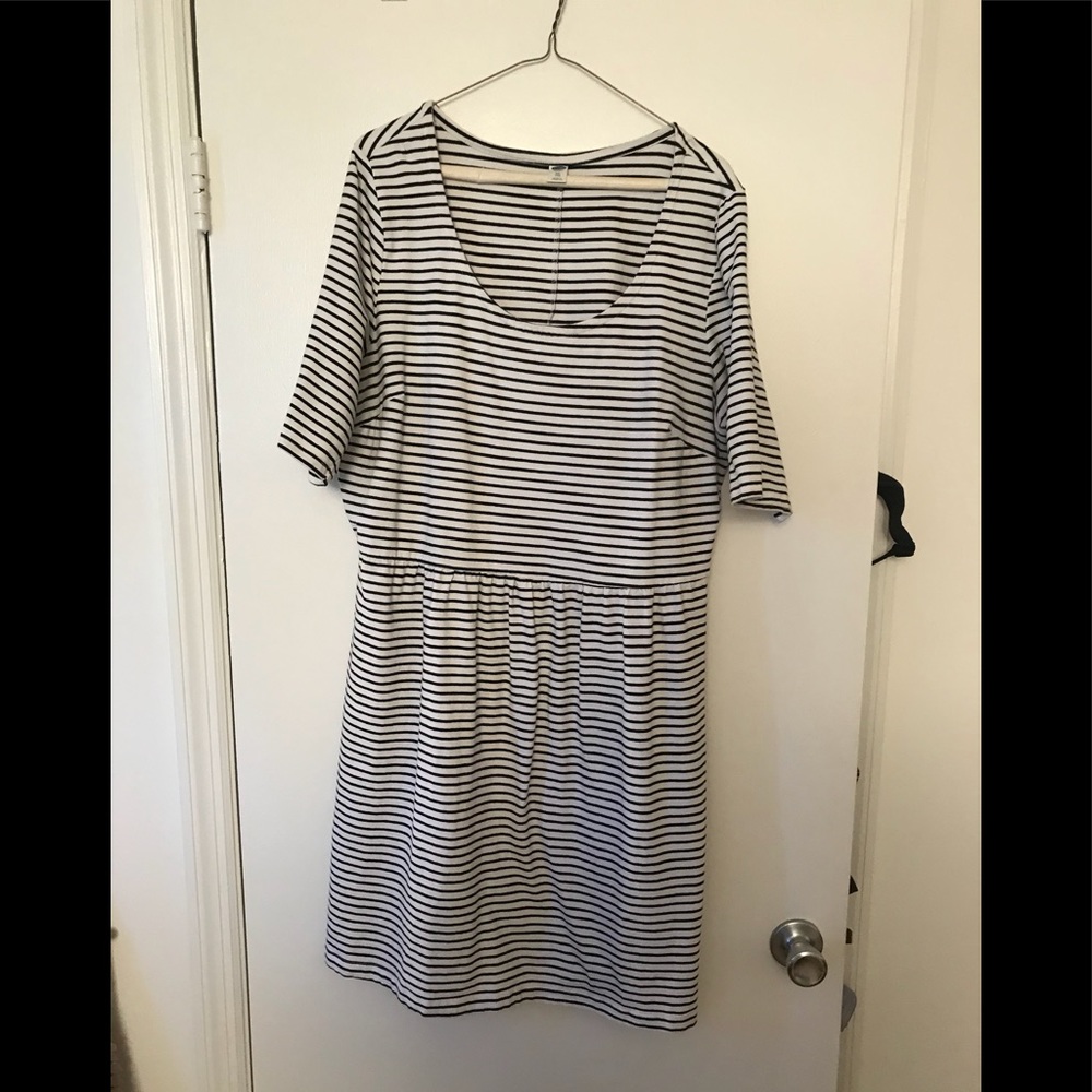 Midi striped dress.